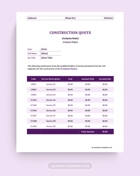 Construction Quote Template PRP 570x713 